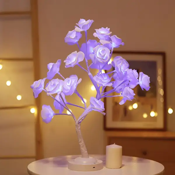 1pc F2pcs Rose Tree Lights, RGB With Remote Control, 16 Color-Changing Modes, Ideal As Night Lights, Artificial Flower Bonsai Tree, Table Top Lamp Home Lit Holiday, Party Centerpieces Decoration