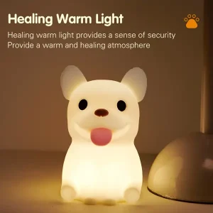 1pc French Bulldog Energy-saving Lamp, Silicone Cute Puppy Pat Light, Dormitory USB LED Light, Room Timing Night Light