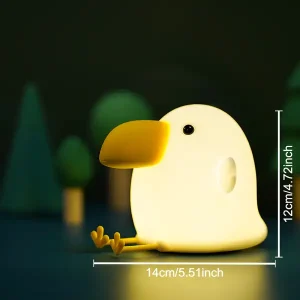 Night Light, Cute Silicone Bird Light, Animal Night Light, Soft Night Light for Bedroom and Room, Gift (Bird)