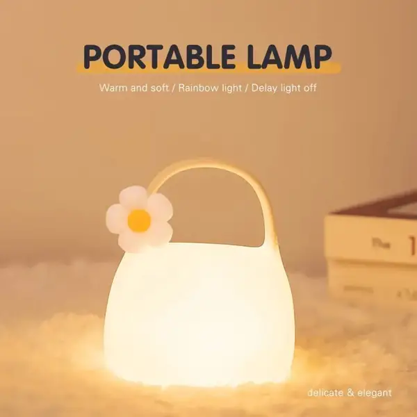 Cute Handbag Night Light, Portable LED Bedside Lamp - Adjustable Brightness, Dimmable Bedside Lamp for Girls Birthday Gift Christmas Gift Party Dormitory Decoration