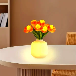 Usb Simulation Flower Bonsai Luminous Tulip Night Light (sunset)