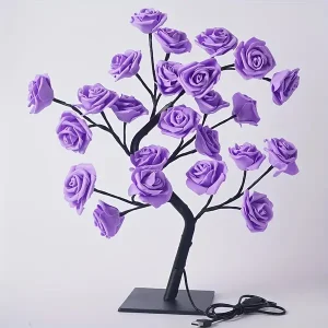 1pc Rose Tree Lamp, Flower Lamp For Valentine's Day Wedding Decor, DIY Branches Night Lights Tree Fairy Lamp For Bedroom Home Decor