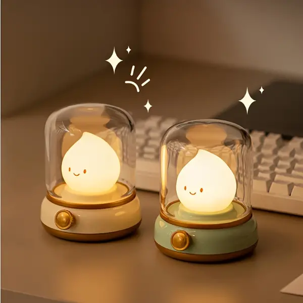 USB Rechargeable Retro Oil Lamp - Soft Glow Night Light for Bedroom, Perfect for Creating a Cozy Holiday Atmosphere